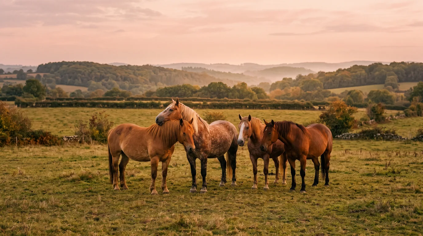 Les chevaux du Cheval Centaure Haute-Correze en liberté, Corrèze
